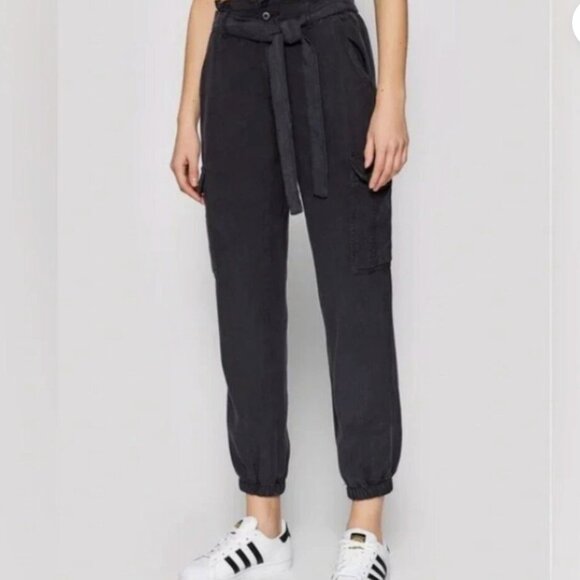 AMERICAN EAGLE Lyocell Paper Bag Waist Cargo Jogger Pants 6 SHORT - Picture 1 of 5